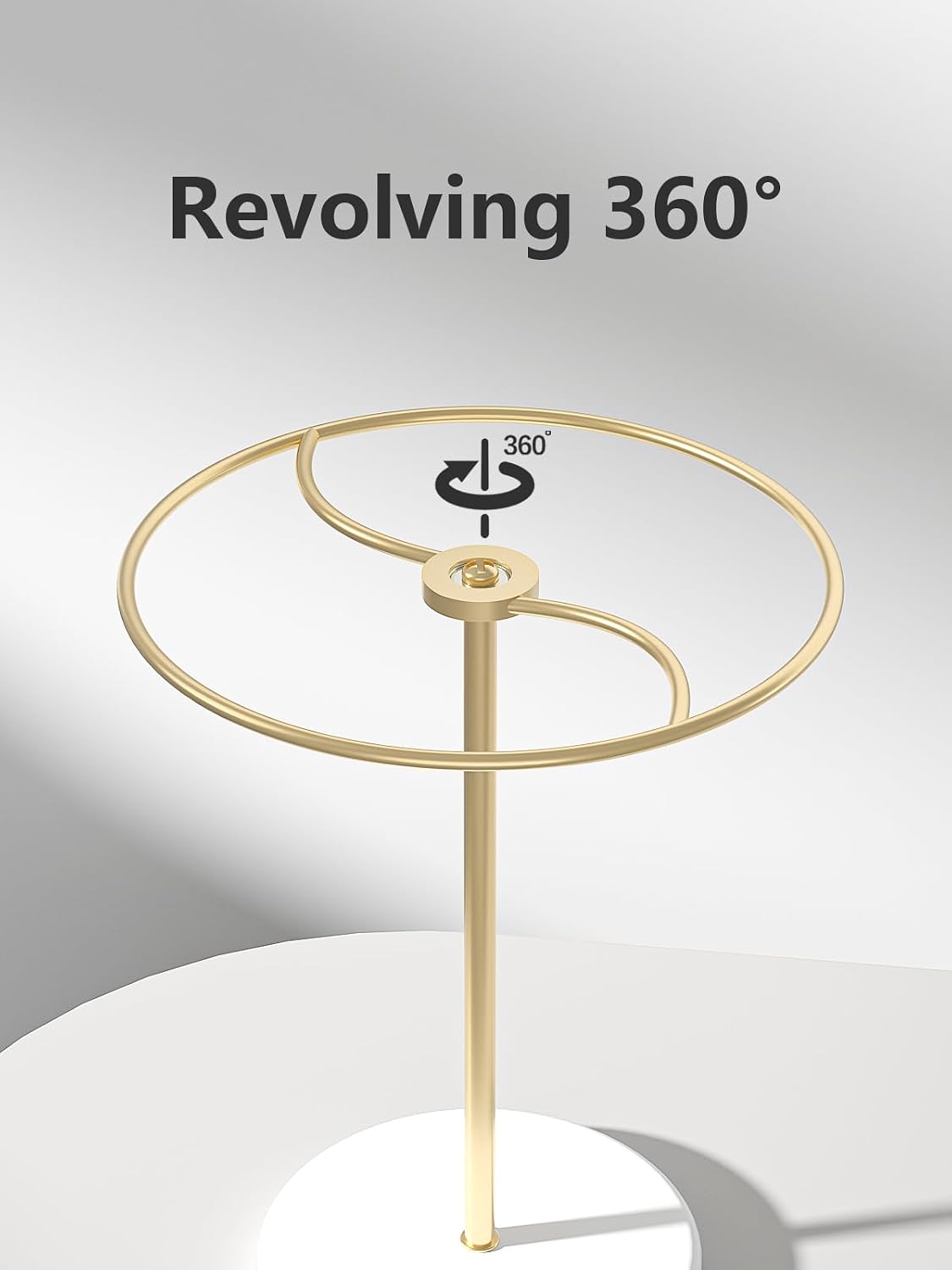 Sunglasses Holder Stand 360 Rotating, Eyeglasses Display Rack,Eyewear room Tabletop Glasses Storage Organizer (Metallic, Golden Round) image 3