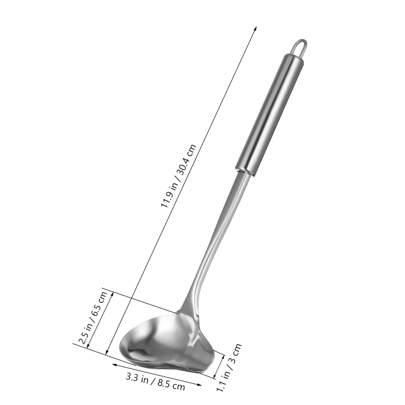 SOLUSTRE 2-piece Stainless Steel Sauce Spoon Long Handle Drizzle and Pouring Spout Ladles for Soup and Dressing