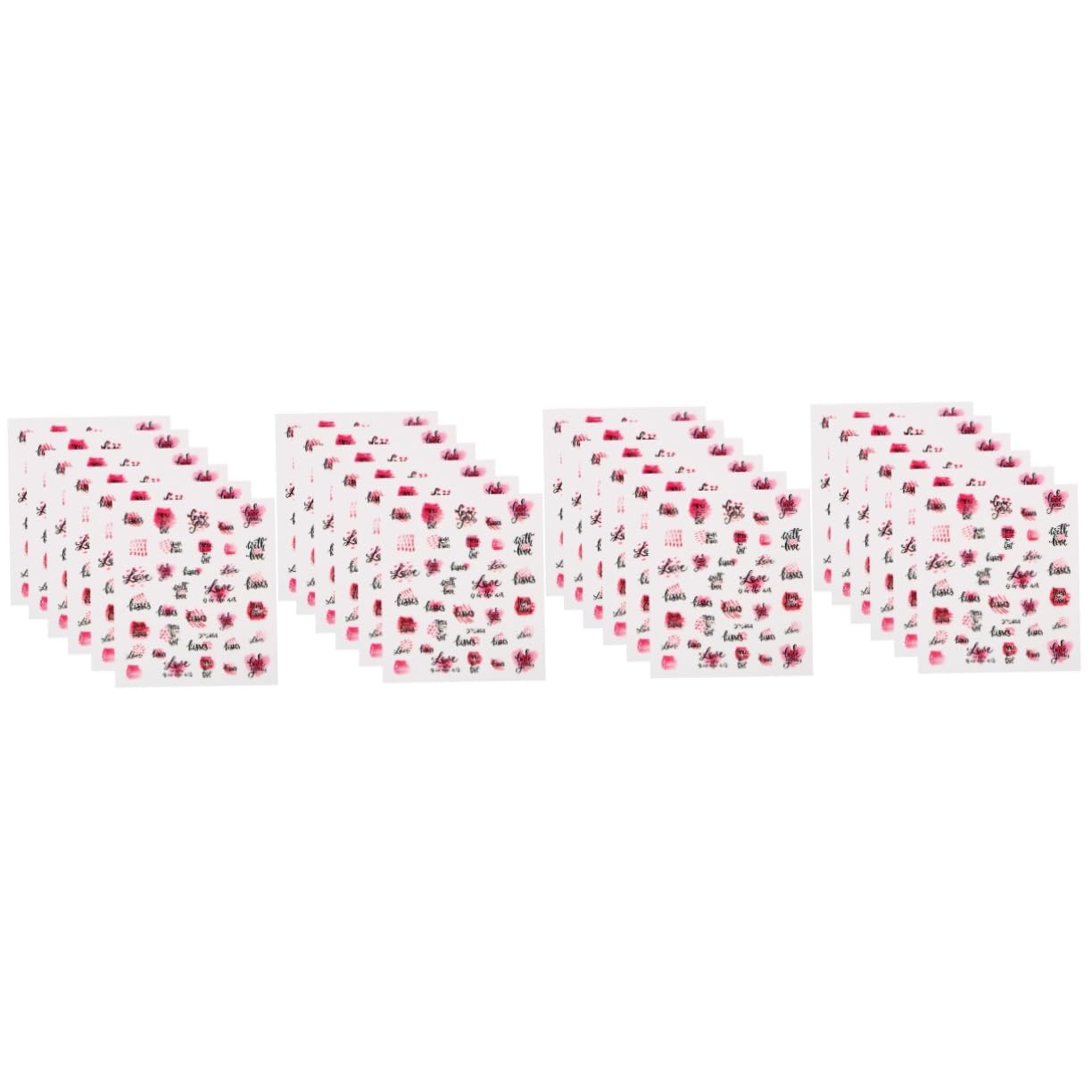 Beaupretty Feuilles Ongles Autocollants Lèvres Rouges Ongles Autocollants Valentine Coeur Nail Sticker Coeur Nail Art Autocollants Valentines Autocollants Coeur Ongles Autocollants