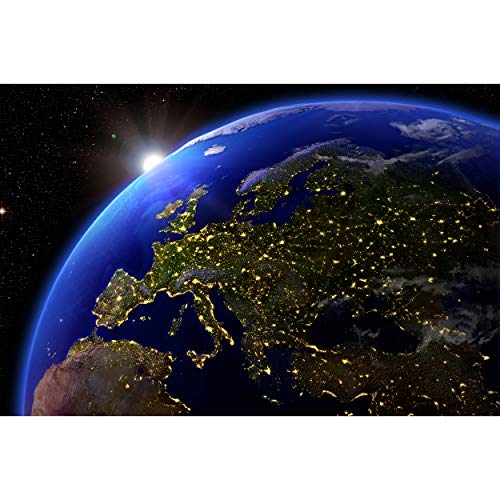 GREAT ART XXL Póster – Europa De Noche Espacio Ver – Universo...