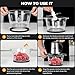 SPZTJK 3-Speed Electric Food Processor: Meat Grinder, Vegetable Chopper & Baby Food Maker - 300W, 2 Bowls (8 Cup Stainless Steel+8 Cup Glass), Quiet Operation