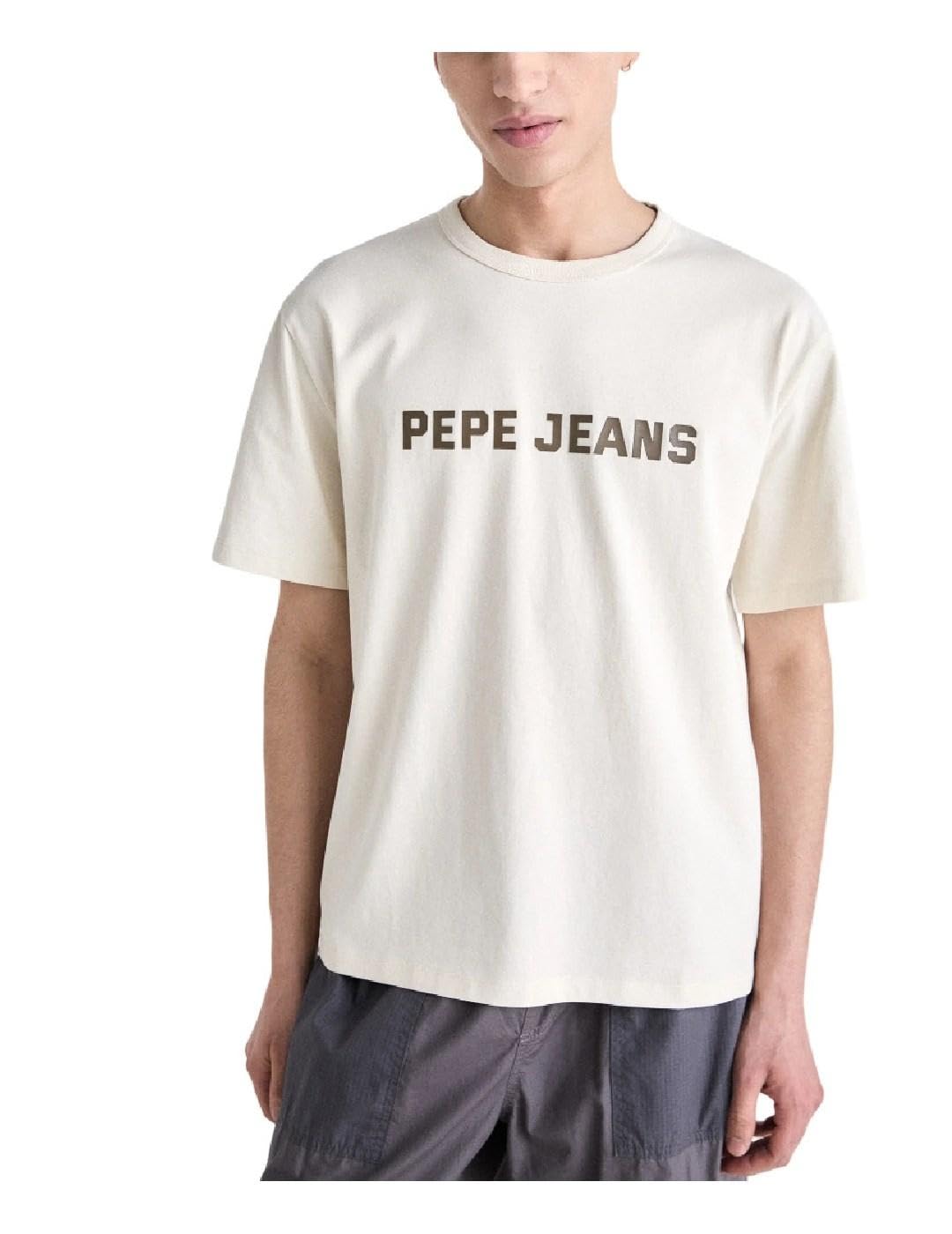 Pepe Jeans Men's Sutton Tee, T-Shirt, Beige, L
