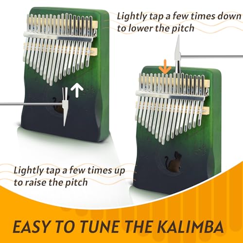 Image of 17 Key Kalimba Thumb Piano, Mbira Instrument,Musical Gift for Kids & Adults