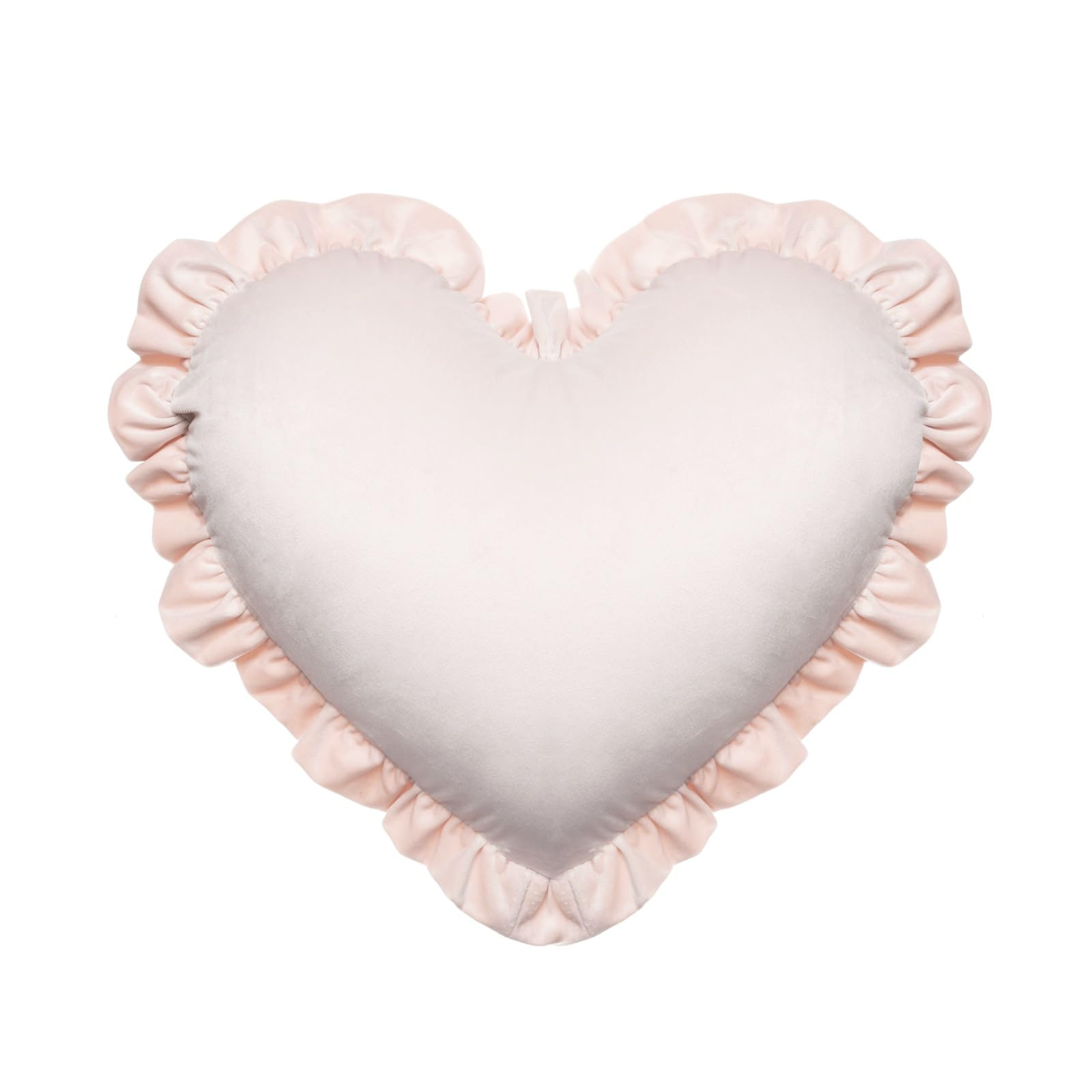 MOJUN Heart Pillow, Light Pink Ruffles Design Love Throw Pillows Decorative Pillows for Bed Couch Cute Room Decor Heart Shaped Throw Pillow Cushion