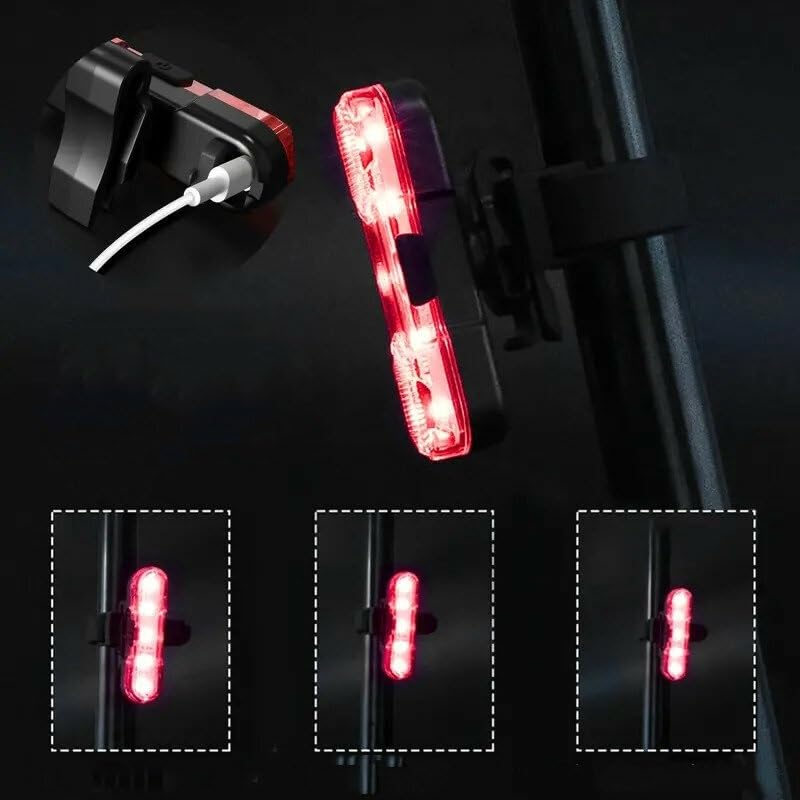 Luce Posteriore per Bicicletta, Luce Posteriore per Bicicletta Ricaricabile Tramite USB, per Casco da Ciclismo, Zaino, Luce Posteriore di Avvertimento di Sicurezza