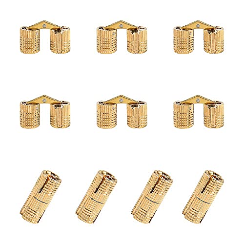 10Pack Invisible Brass Barrel Hinges Hidden Concealed Furniture Hinges 180 Degree Opening Angle For Diy Jewelry Box Hand Craft (8 Mm (0.31 Inch)) #TOP7