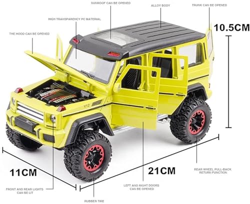 Image of 1 /24 Big Mercedes AMG G500 4X4 Toy Car Metal Pull Back Diecast Car with Openable Door and Sound Light, Gifts Toys for Kids (White)