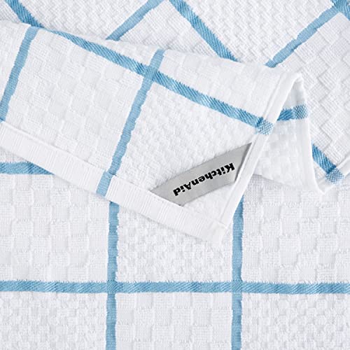 KitchenAid Quilted Cotton Terry Cloth Oven Mitt, Pot Holder, Kitchen Towel 4-Pack Set, Heat Resistant, Silicone Grip, Gift Set, Blue Velvet, 16"x26", 7"x13" & 7"x10" - image 9