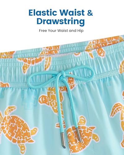 Image of maamgic Mens Swim Trunks with Compression Liner 5 Inch, Quick Dry Bathing Suit with Zipper Pockets, No-Chafing Swim Shorts