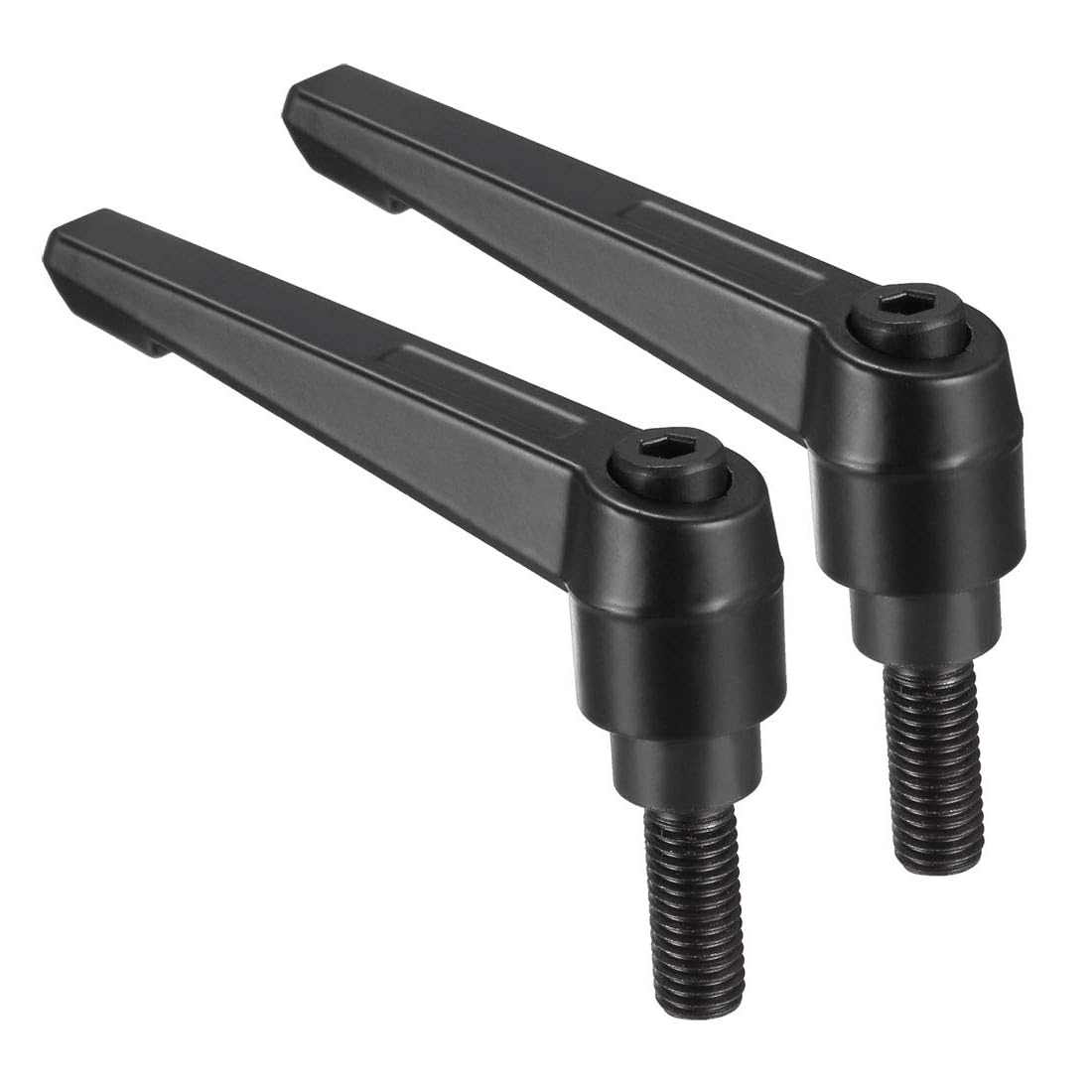 TA-VIGOR 2Pcs Adjustable Clamping Lever Handles, M10 x 25mm Locking Quick Release Push Button Ratchet Screw Knobs