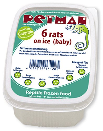 Rats on Ice Baby, 10 x 6 STK.-Dose, Tiefkühl-Reptilienfutter ohne chemische Zusätze und Konservierungsstoffe