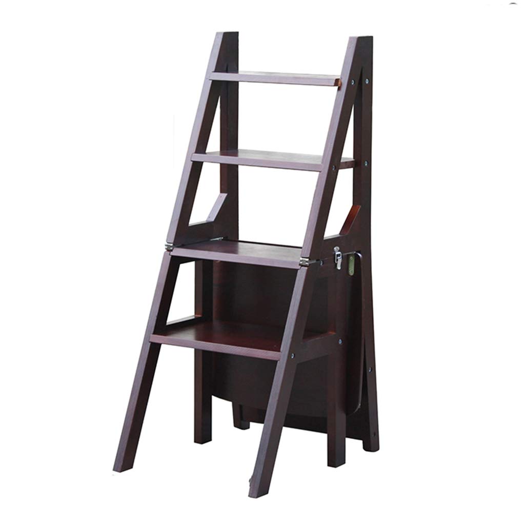 Taburete escalera plegable de madera maciza para organizar plantas y zapatos en el salón de casa