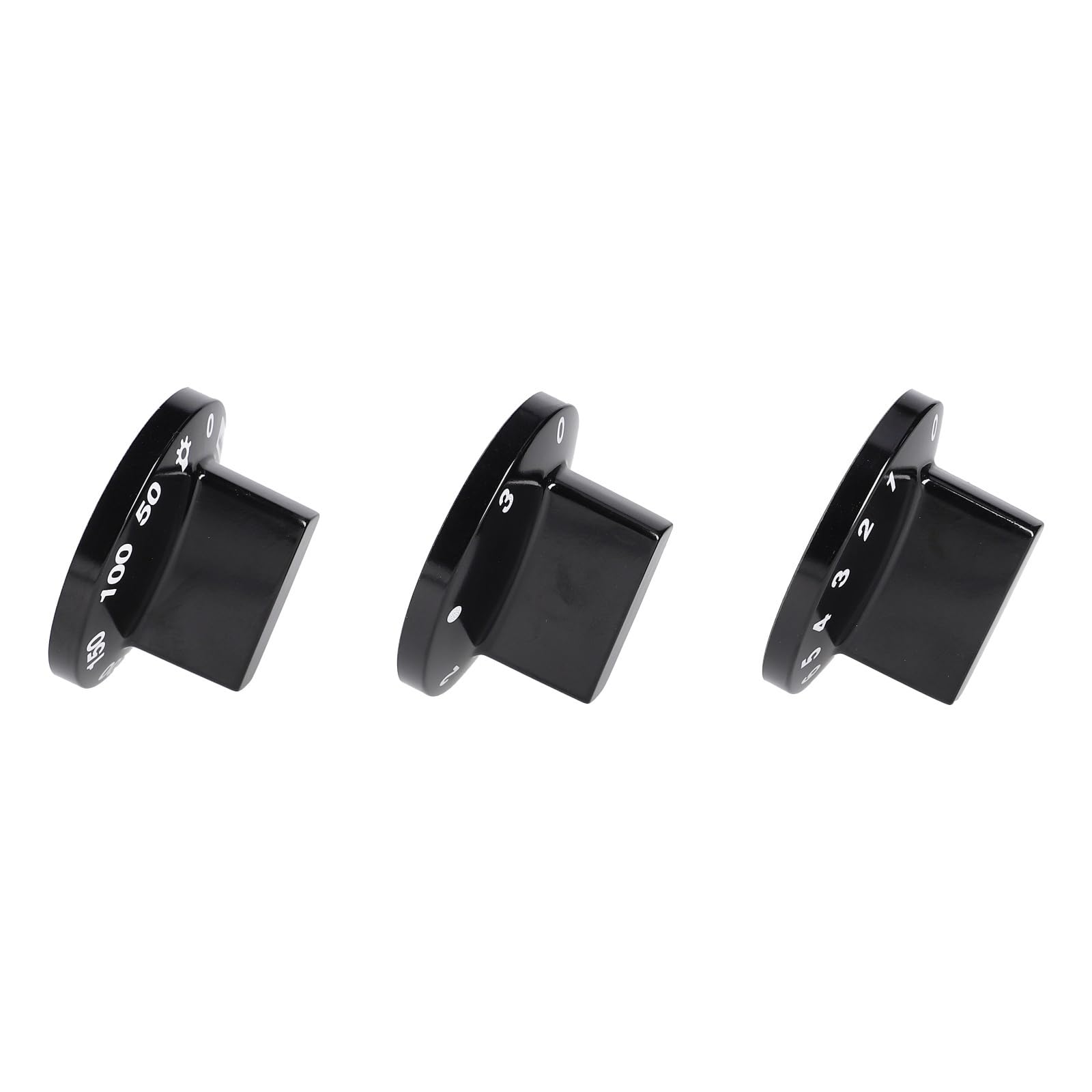 LUTH Premium Profi Parts Drehknopfset 9-Teilig Schwarz Universal für Herd Europart