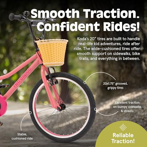 Image of Retrospec Koda Plus Kids Bike for Boys & Girls Ages 6-8 Years - Children's Bicycle, Adjustable Seat & Handlebars