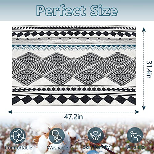 image for Generic Plaid Area Rug Doormat, 2.6 x 4ft Modern Bohemian Strip Carpet