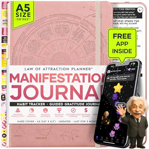 Manifestation Journal - 5 Minute Manifesting & Self Care Journal | 90-Day Undated Daily Planner for Positivity, Affirmations & Gratitude | Guided Mindfulness, Reflection | Vision Board + Stickers