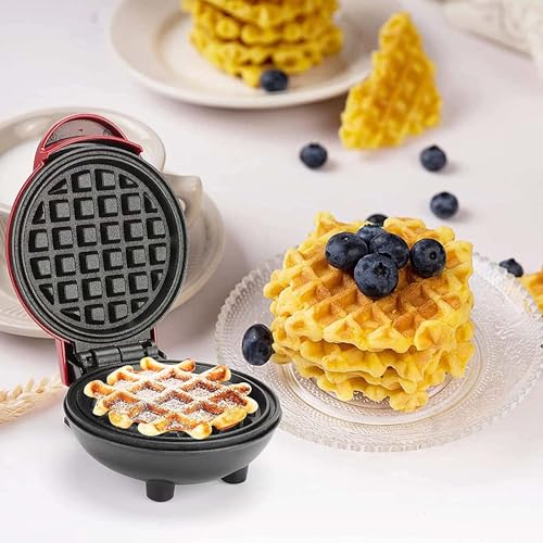 Image of Mini Waffle Maker|Portable Electric Non Stick Waffle Iron|Round Waffle Maker Grill Machine for Individual Pancakes, Cookies, Eggs, Waffles, Paninis, Breakfast, Lunch, Snack