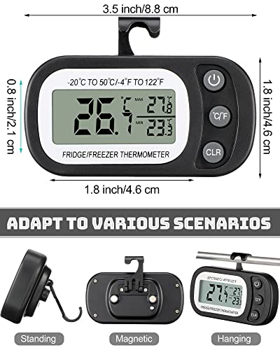 Frienda FRIENDA-THERMOMETER-RHIE2 12 Pack Digital Fridge Thermometer Waterproof Freezer Room Thermometer Max/Min Record Function With Large Lcd Screen Refrigerator Thermometer With Hook And Magnetic Back thumb #1