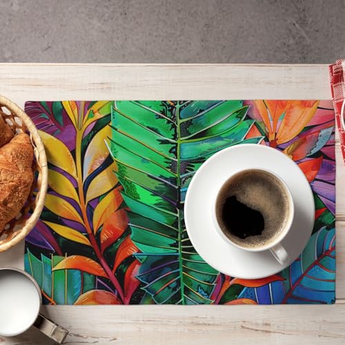 Sets de table antidérapants feuilles tropicales pour protéger vos meubles de la chaleur - 8