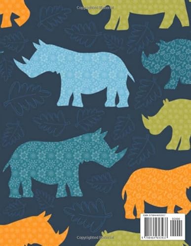 Sketchbook: Cute Rhinoceros Kawaii Sketchbook for Girls and Boys with 120 Pages of 8.5 x 11 | Rhinoc