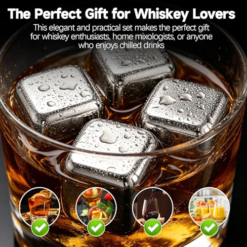 Set de cubos de acero inoxidable para hielo 4 piezas miniatura 5