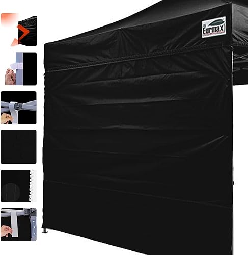 Miniatura 9 de Eurmax - Pared de montaje instantáneo de protección solar para toldo o carpa desplegable, de 10 x 20 pies, para exteriores, extremo con cremallera,