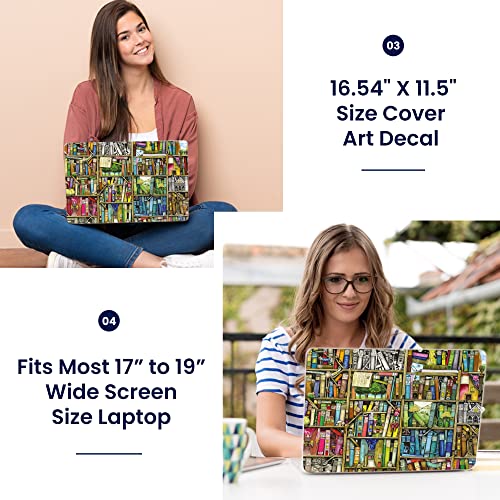 Image of LSS Laptop 17 17.3 Skin Cover with Colorful Books Pattern for HP Dell Lenovo Apple Asus Acer Compaq - Fits 16.5 inch 17 inch 17.3 inch 18.4 inch 19 inch (2 Wrist Pads Free)