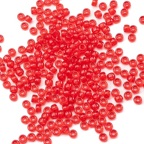 Image of Gxueshan 1000 Pcs Acrylic DIY Pony Beads 6x9mm Bulk for Friendship Bracelet Necklace Jewelry Making Earring Hair Braiding Kandi Beads Kit
