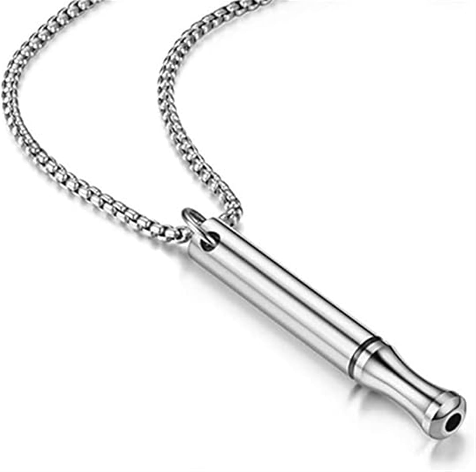 THE WHITE SHOP Breathing Necklace for Anxiety Relief and Quit Smoking - Breathe Easy Stop Smoking Aid for Women/Men (Silver)