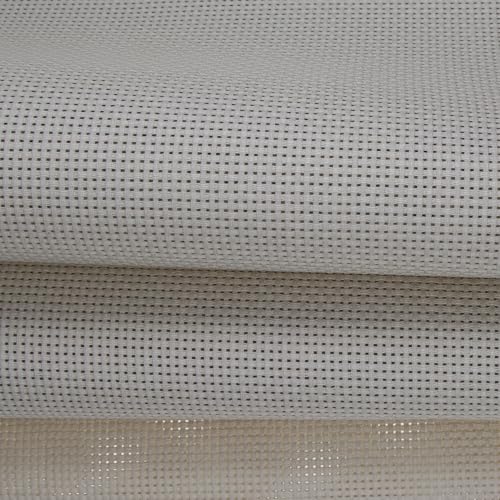 Image of KCS 3 pc of 15 inch x 18 inch(38cmx45cm) Counted Cross Stitch Cotton Aida Cloth Needlework Rolled Fabric Box,11CT,Pearl Grey