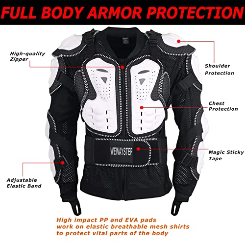 Motorcycle Protective Jacket Full Body Armor, Chest Spine Protection Dirt Bike Gear for Men Motocross MTB Racing - Thumbnail 4
