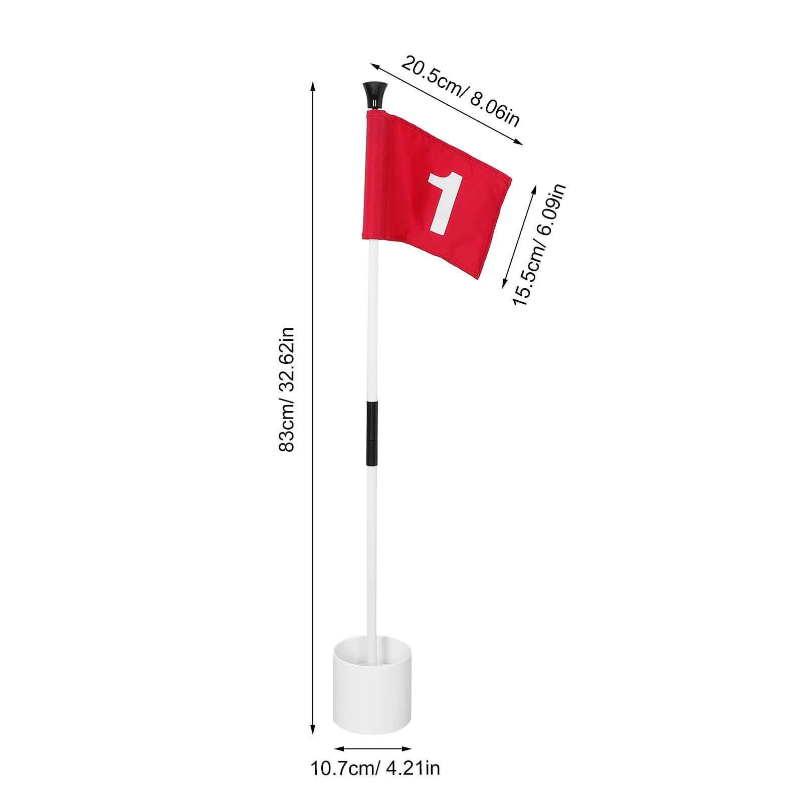 Holibanna Set Bandierine da Golf Numero, Bandiera da Prato Leggera e Compatta Asta e Base Drenante, Accessori per Golf per Allenamento e Miglioramento Precisione Putting