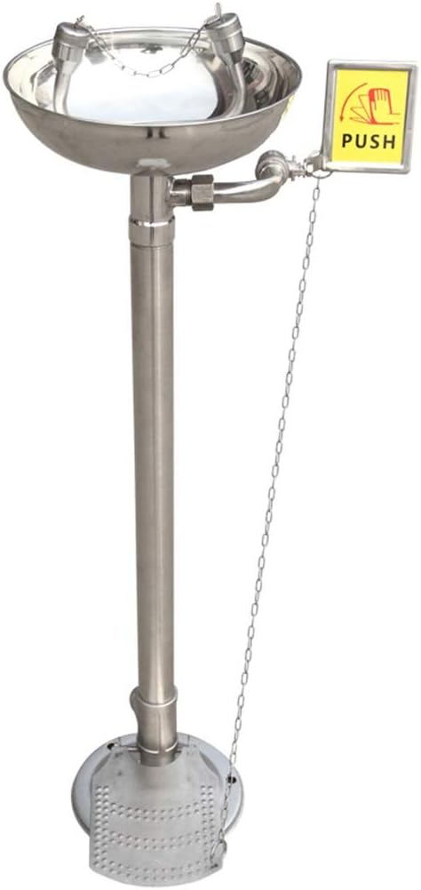 304 Stainless Steel Foot-Operated Eye Washer, Laboratory Urgent Vertical Eyewash Industry Laboratory Emergency Cleaning Device
