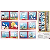 Peanut's Tips From The Gang Book Panel Multi Fabric By The Yard