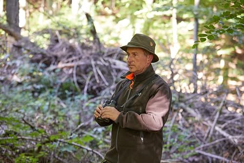 DJV-Fernglas-Tragesystem | verstellbar und dehnbar | Schneller Zugriff | Entlastung für Nackenmuskulatur | echtes Leder Logo - Gewicht: ca. 110
