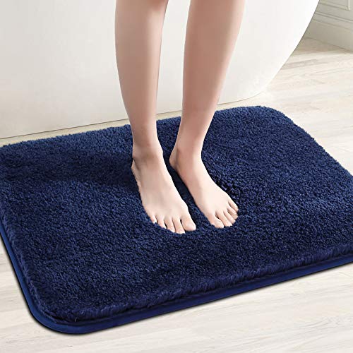 Color&Geometry Alfombrilla de Baño, Alfombra de Baño, Microfibra Suave, Esponjosa, Ultra Absorbente, Antideslizante, Lavable a Máquina, 40 x 60 cm (Azul)