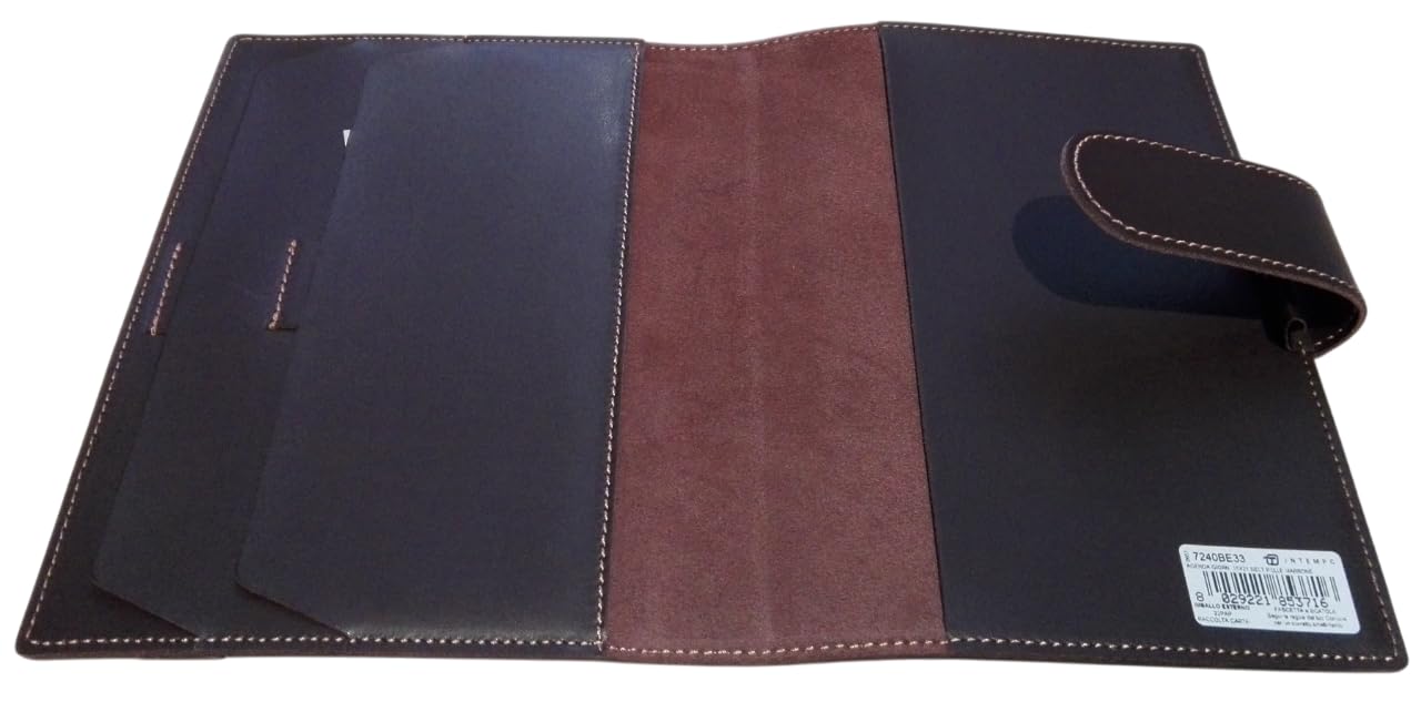 Intempo 2025-12 Monate Tageskalender Belt aus braunem Leder 15 x 21 cm für den täglichen Gebrauch, Büro, Reisen - Innen austauschbar