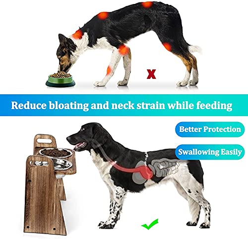 Wood Dog Bowl Stand for Medium Dogs