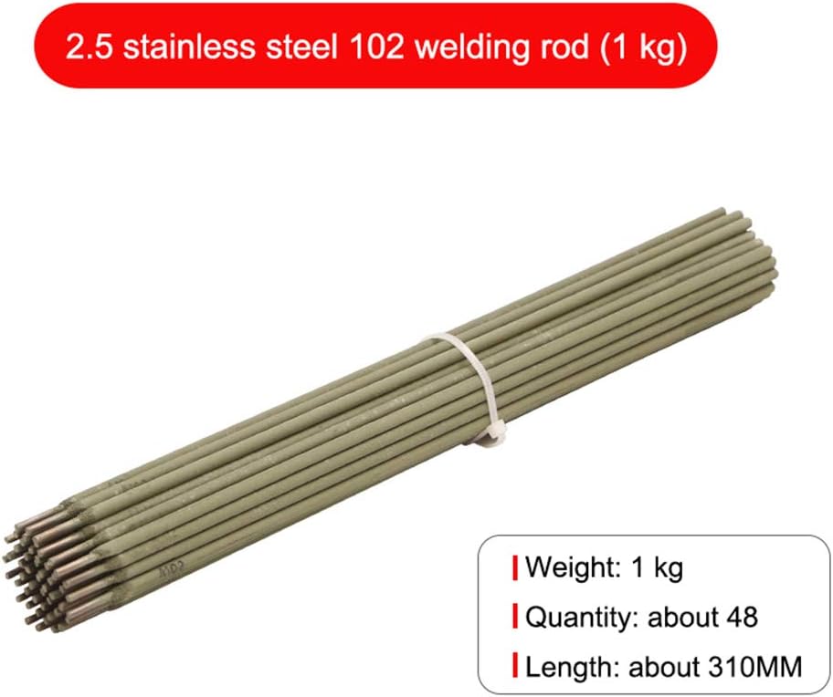 Welding Filler Rods, J422Ø2.5/3.2 Stainless Steel 102 Welding Rod, Easy to Remove Slag Hot Arc Stable Arc Small Splash for Welding,2.5（1kg）