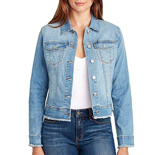 NINE WEST Women's Sarah Denim Jean Jacket, Windham, Large