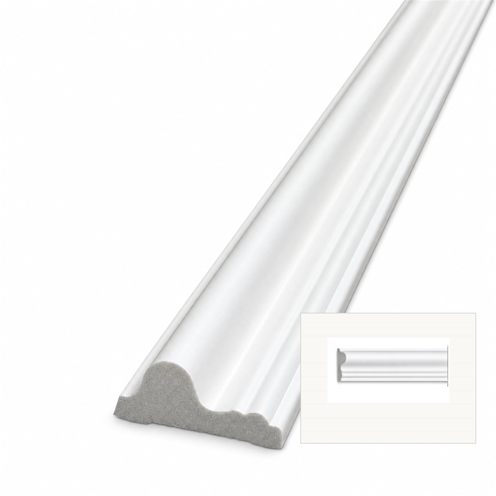 DECOVISION Wall Moulding 1Pc - Destan Paintable, 4cm x 120cm, Straight Cut
