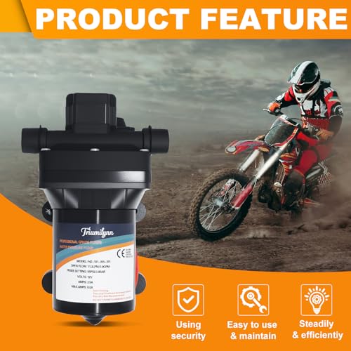 Image of 4008-101-E65 4008-101-A65 RV Water Pump 12V 3.0 GPM for Camper, Shower | Sprayer, Yacht Boat, Caravan 55 PSI 7.5 Amps Self-Prime Water Pump Fix Weak Pressure 4008101E65