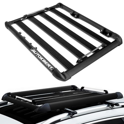 AUTOXBERT Dachkorb 127 x 96cm Universal Dachgepäckträger Auto Dachbox Gepäckträger aus Aluminium Maximale Gewichtskapazität 150kg/330lbs für Camping Grillen Autoreisen