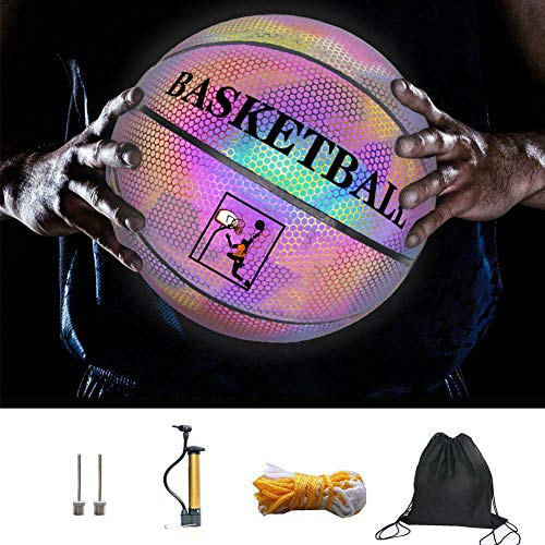 image for Xingouchen Glowing Reflective Basketball, Glow in The Dark Basketballs