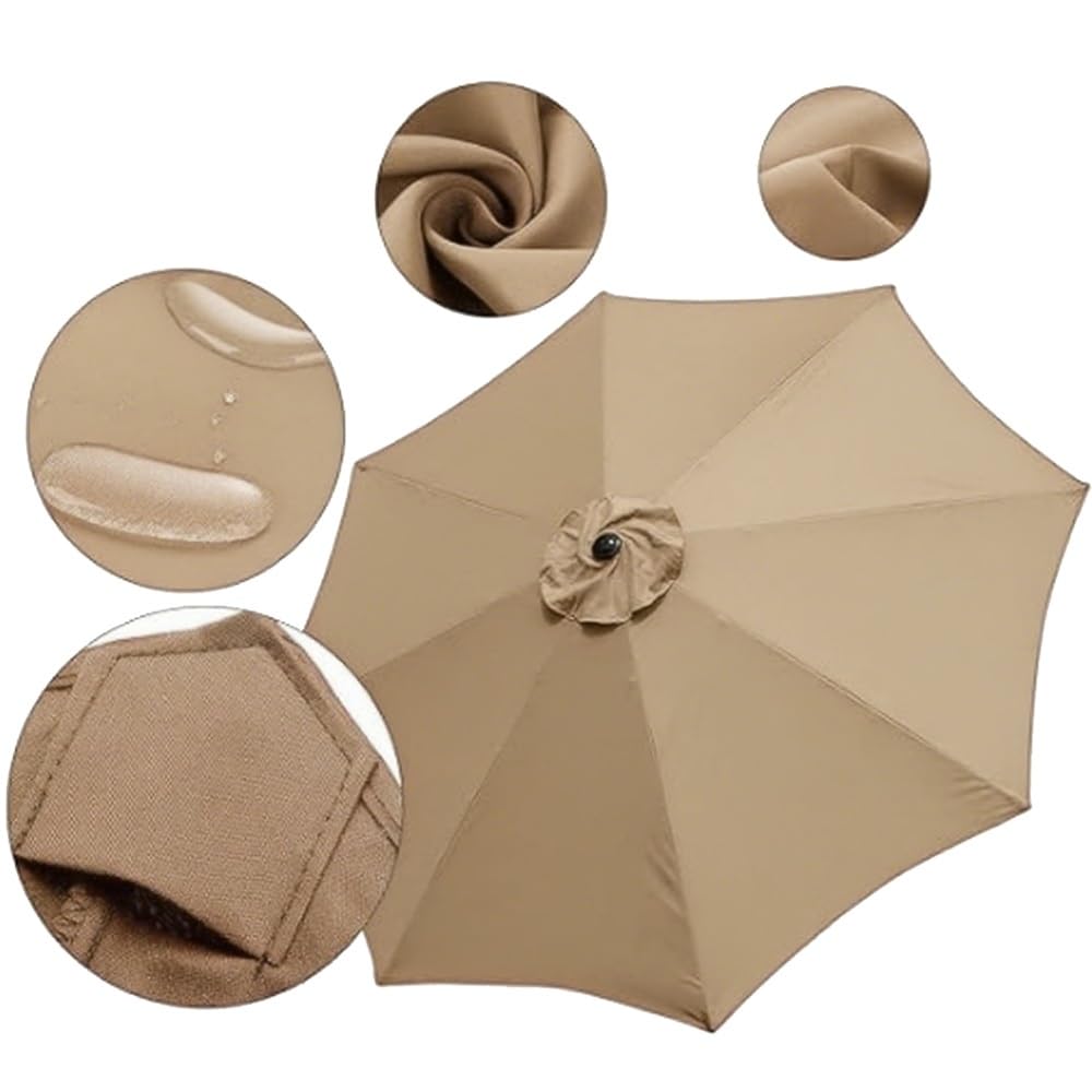 Toile De Parasol Déporté 2m 2.7m 3m 8Bras Auvent De Remplacement pour Parasol, Toile De Parasol Remplacement pour Jardin Terrasse(Green,8.8ft/2.7m)