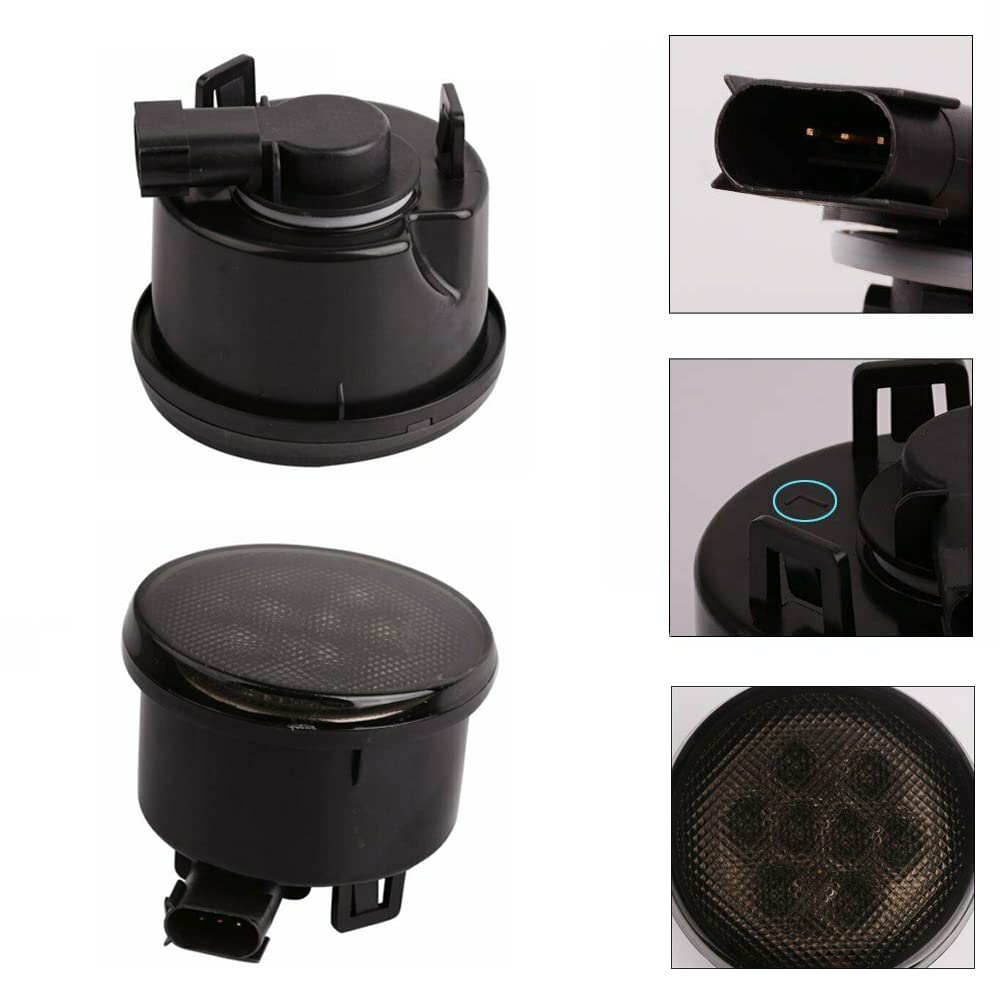 2pcs 12V DRL Feux de jour Clignotants compatible avec Jeep Wrangler J-KU J-K 2007-2018, IP67 Étanche Antichoc Antipoussière Lentille Fumée Star LED