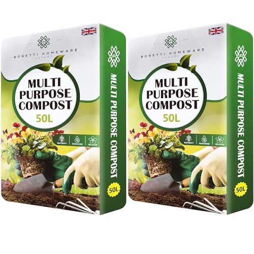 Bonetti 100L Multi-Purpose Compost Soil Bag – Eco-friendly Nutrient Rich Compost Mix for Potting, Growing Garden, Outdoor, Indoor, Houseplant Seed Plants