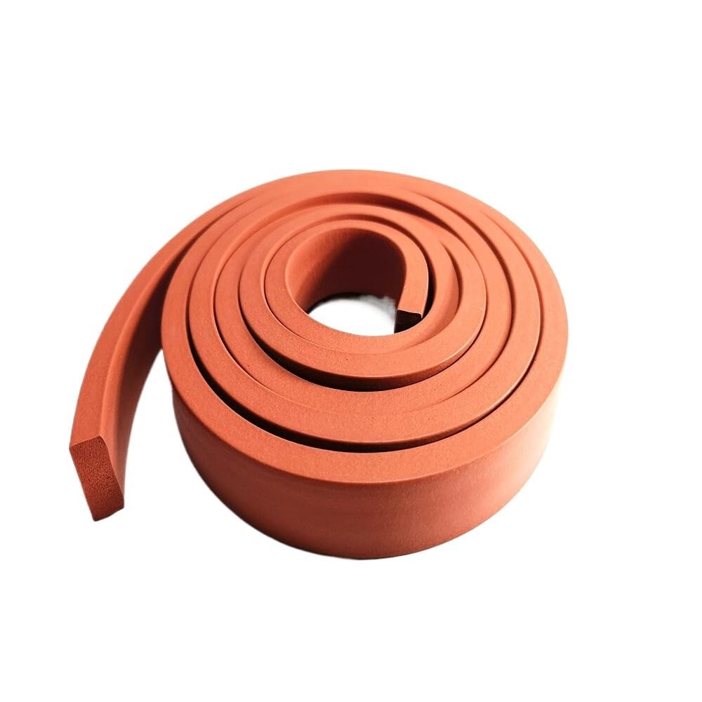 Schaumdichtungsstreifen Schaumgummistreifen, 30 m Schaumgummi-Dichtungsstreifen, Dicke 3–10 mm, rote Farbe, quadratische Silikon-Schaumstreifen, Schwammgummistreifen, 1 Stück(5mmX50mm)