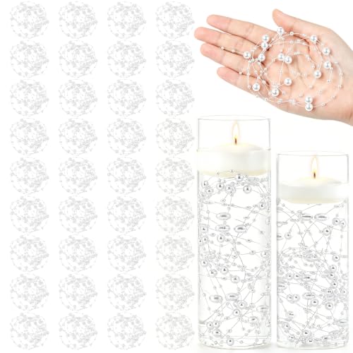 36Pcs 100.4FT Floating Beads for Centerpieces Vases Floating Candle Decor