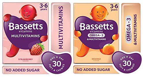 Bassett'sMultivitamins Kids 3-6 Strawberry Flavour and Orange Flavour x2 Bundle
